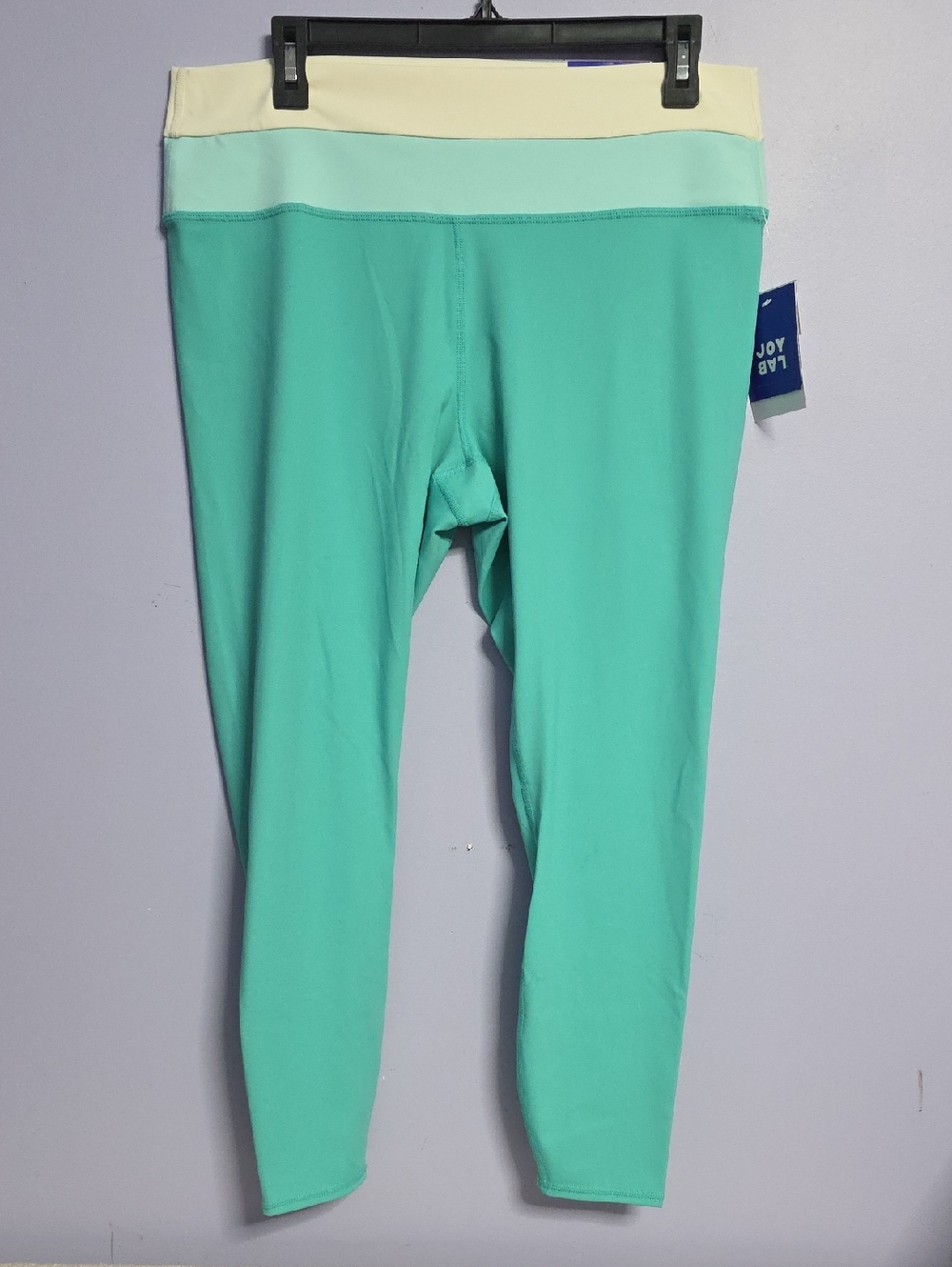 JoyLab Mint Green Leggings with Cream Waistband